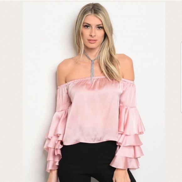 LAST ONE! MEDIUM 🌻 Satin Ruffle Blouse - Picture 2 of 2